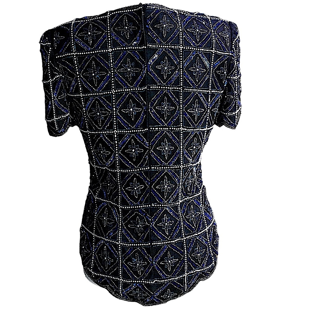 Vintage Stenay Silk Beaded Top. B4 - Picture 2 of 16